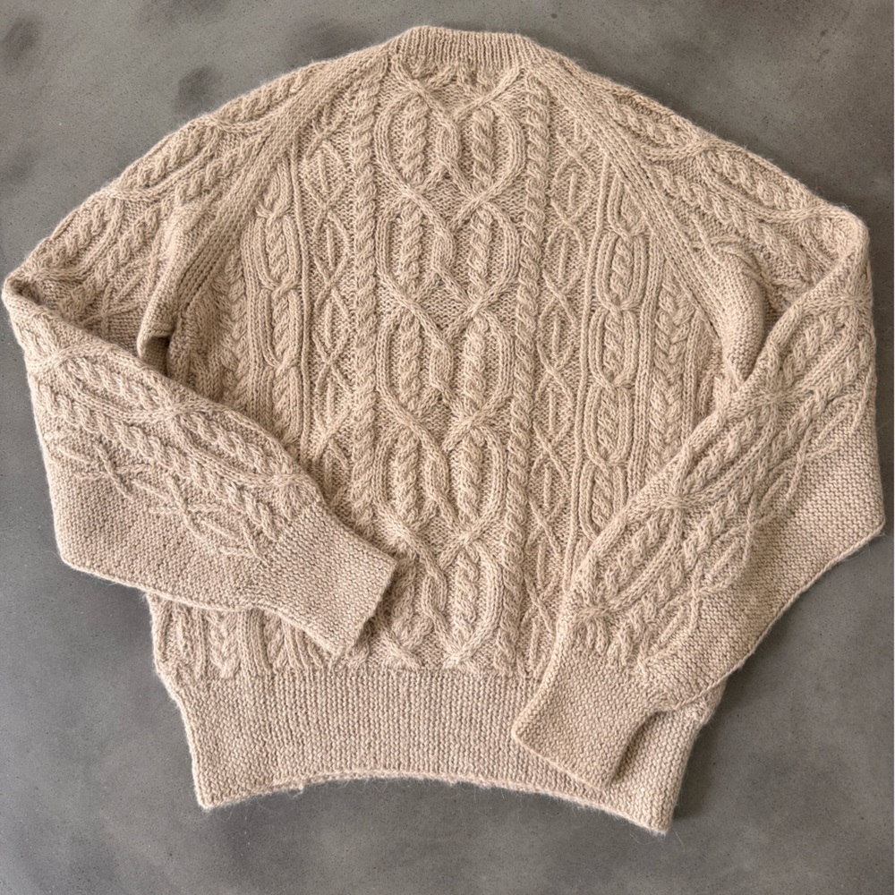 Vintage GB Harber & Son Cream Alpaca Cable Knit Sweater Women’s Small - Picture 5 of 8
